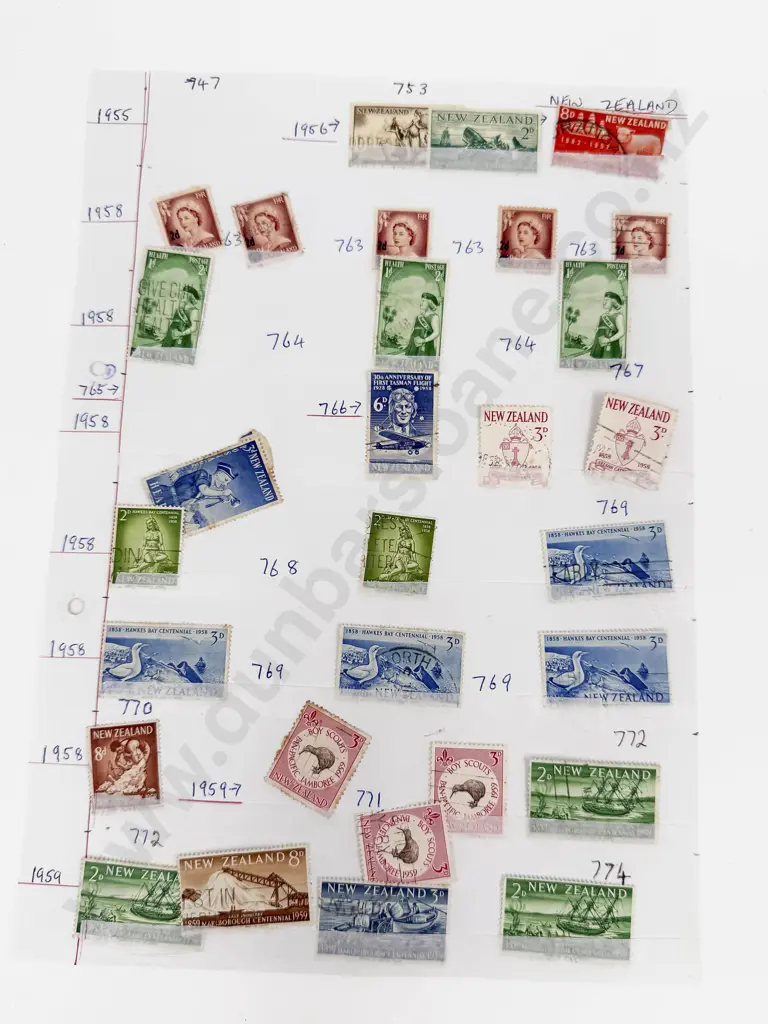 NZ 1956 Southland Centenary - 1958 Overprints - 1958 Health - Kingsford Smith Nelson Cent Also Image 1++