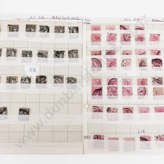 NZ 1882 Second Sideface 1/2d x21 1d Red x46