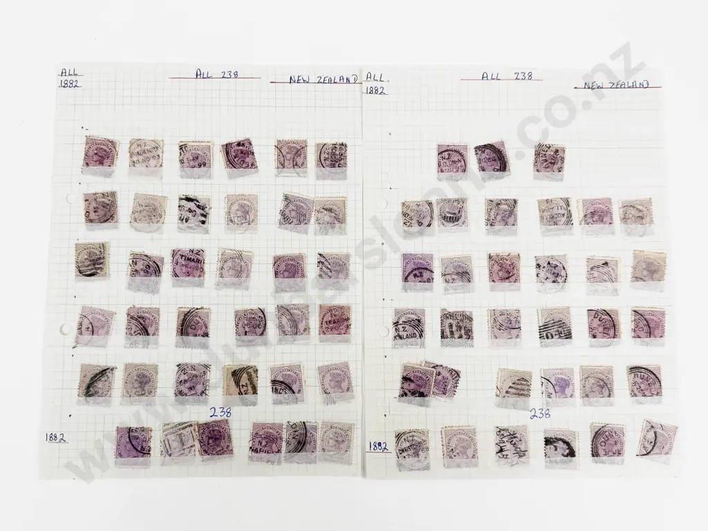 NZ 1882 Second Sideface 2d Purple x69 Image 1++