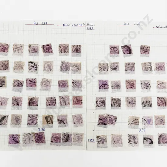 NZ 1882 Second Sideface 2d Purple x69