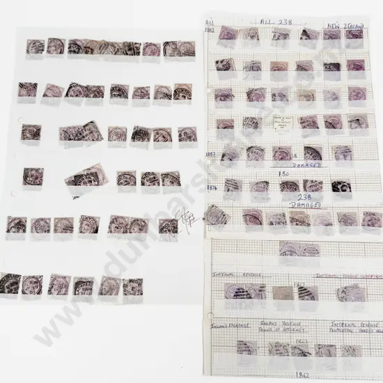 NZ 1882 Second Sideface 2d Purple x41 - 1d Red x44 - 1873 Sideface 1d Lilac x13