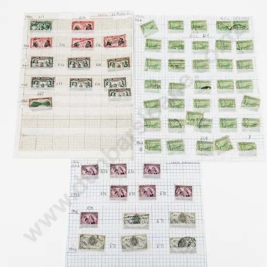 NZ 1940 Centennial 1d Cook x4 - 2d Tasman x7 - 1946 Peace 1d Parliament x36 2d Royalty x7 Also