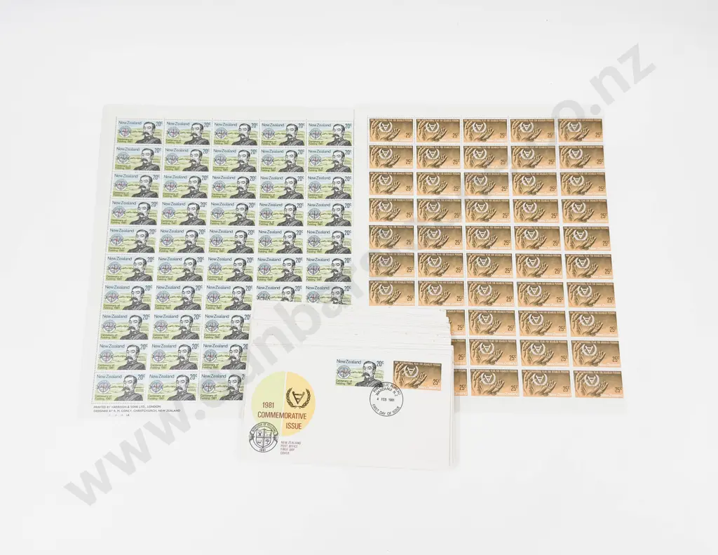 NZ 1981 Commemoratives Sheets 20c x50 x10 - 25c x50 x10 and FDC's x20 Image 1++