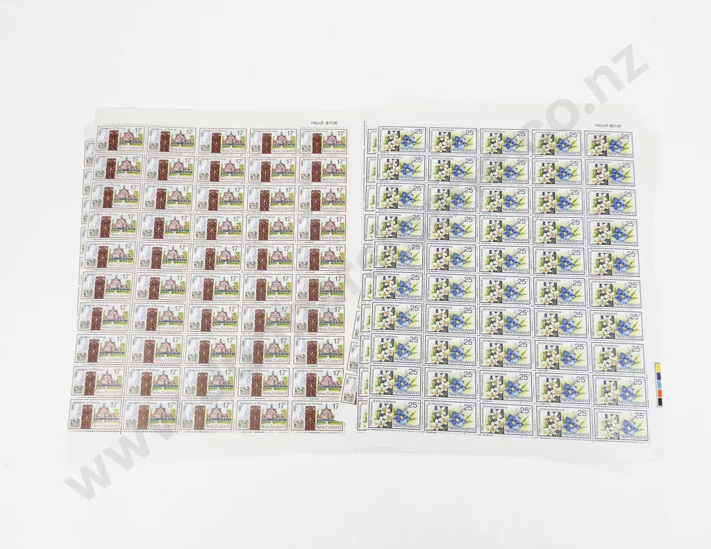 NZ 1980 Anniversaries Sheets 17c x50 x16 - 25c x 50 x24 with 20 FDC's Image 1++