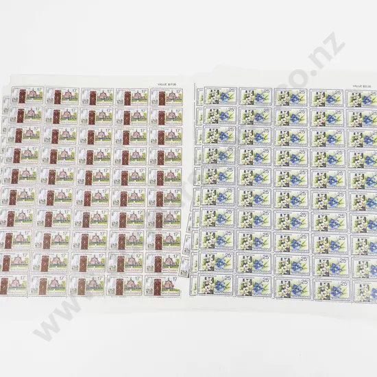 NZ 1980 Anniversaries Sheets 17c x50 x16 - 25c x 50 x24 with 20 FDC's
