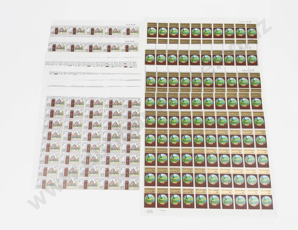 NZ 1980 Anniversaries Sheets 17c x40 x10 - 1980 Christmas 35c x50 x6 Image 1++