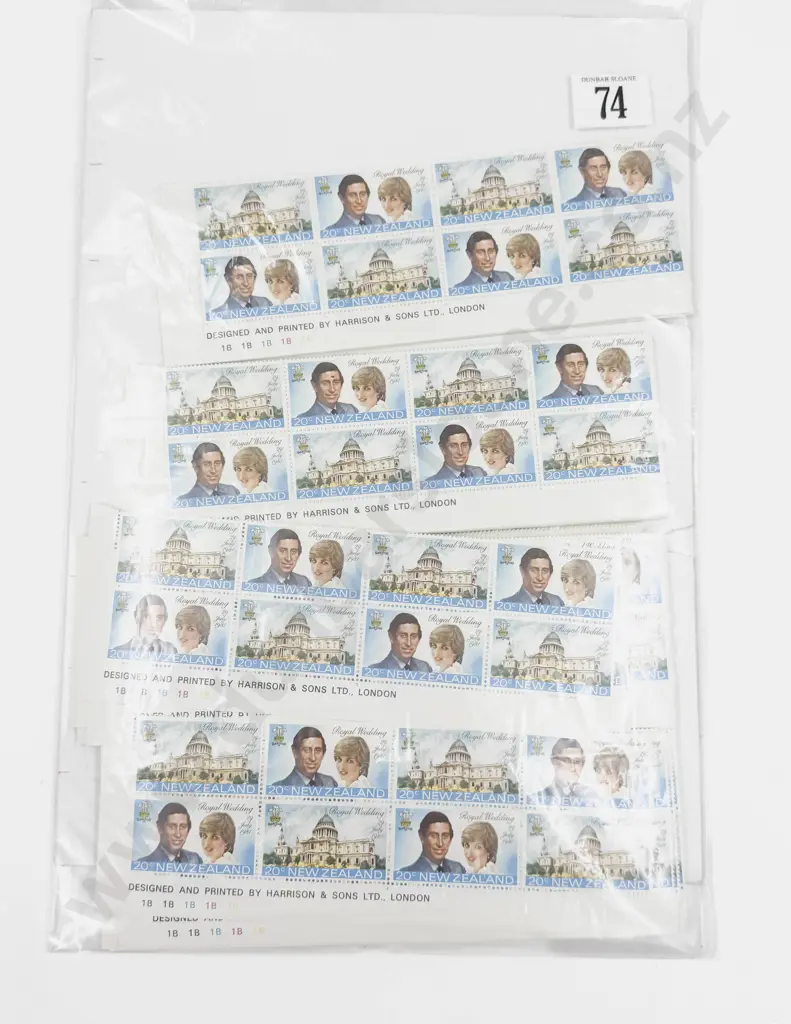 NZ 1981 20c part sheet x8 x150 Image 1++