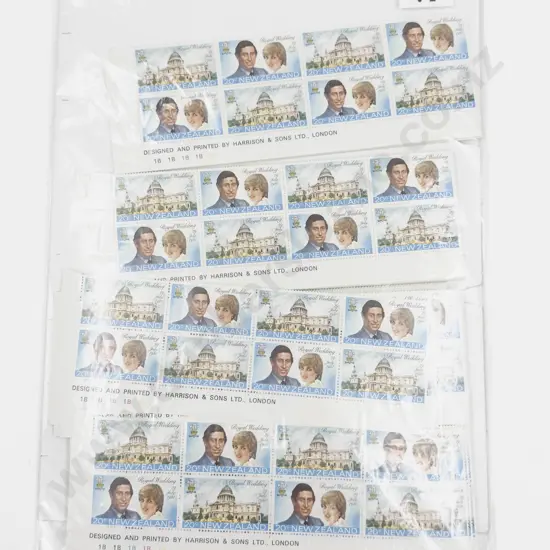 NZ 1981 20c part sheet x8 x150
