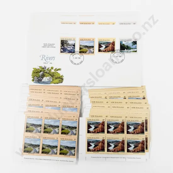 NZ 1981 35c & 40c part sheets x6 x100 each set and FDC's x20