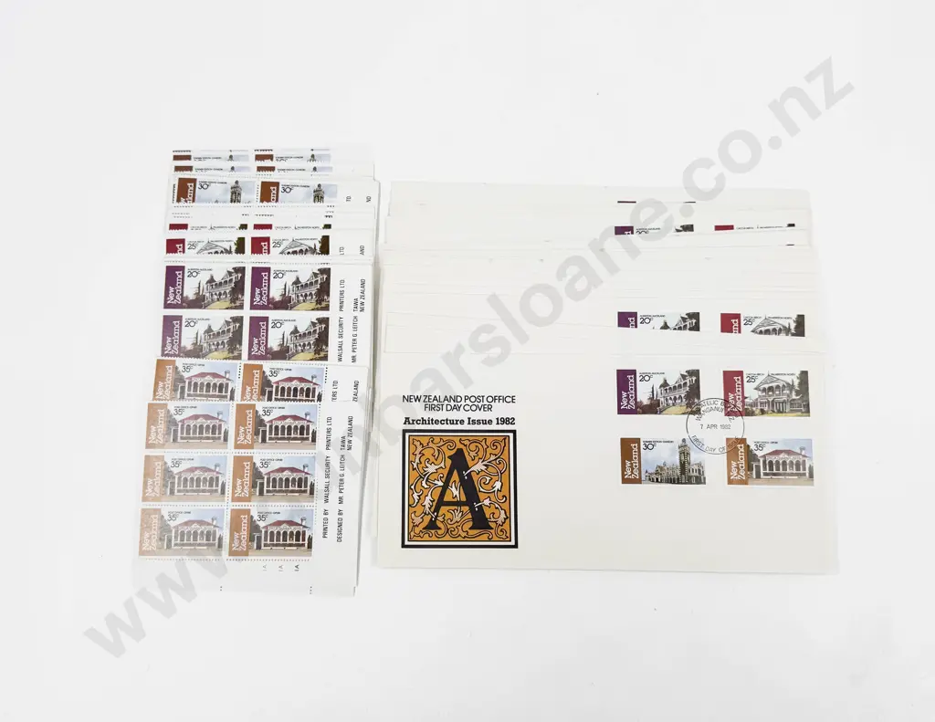 NZ 1982 part sheets 20c 25c 30c 35c x6 x20 each set with 20 FDC's Image 1++