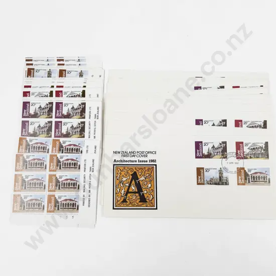NZ 1982 part sheets 20c 25c 30c 35c x6 x20 each set with 20 FDC's