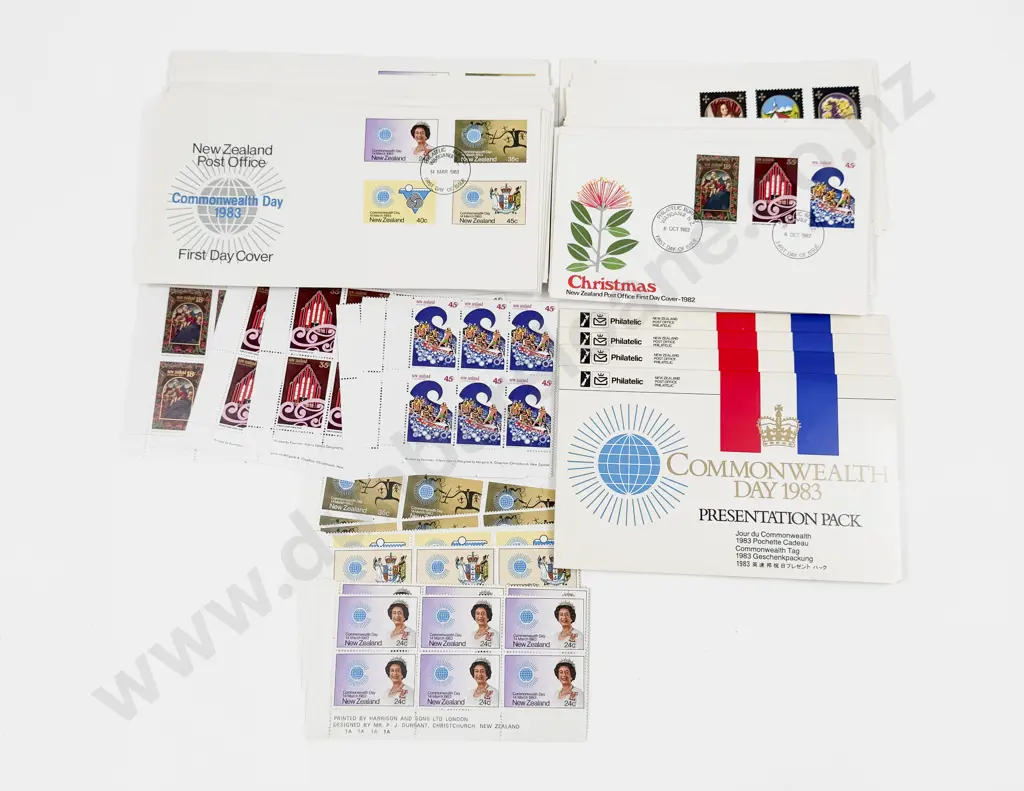 NZ 1983 part sheets 24c 35c 40c 45c x6 x4 each set - 1982 Xmas 18c 35c 45c x6 x5 each set also Image 1++
