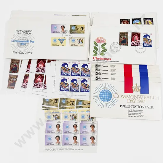 NZ 1983 part sheets 24c 35c 40c 45c x6 x4 each set - 1982 Xmas 18c 35c 45c x6 x5 each set also