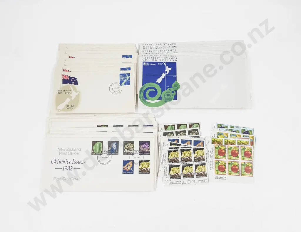 NZ 1982 part sheets 1c 2c 3c 4c 5c 9c x6 x8 each set 10c 20c 30c 40c 50c x6 x4 each set also Image 1++