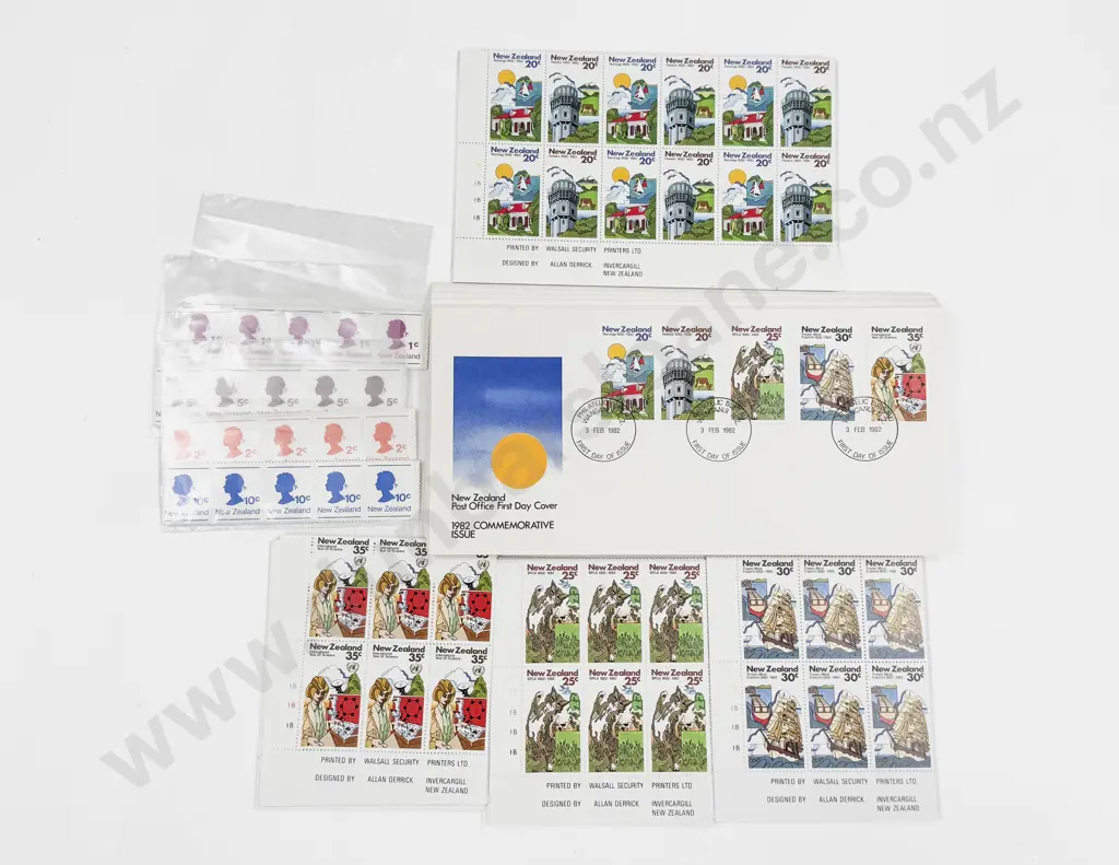 NZ 1982 20c x12 25c 30c 35c x6 x20 each set FDC's x20 - 1978 1c 2c 5c 10c x5 x8 each set Image 1++