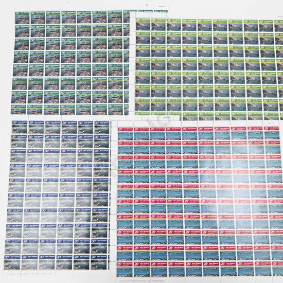 NZ 1980 Large Harbours Full Sheets 25c x10 30c x6 35c x10 50c x10