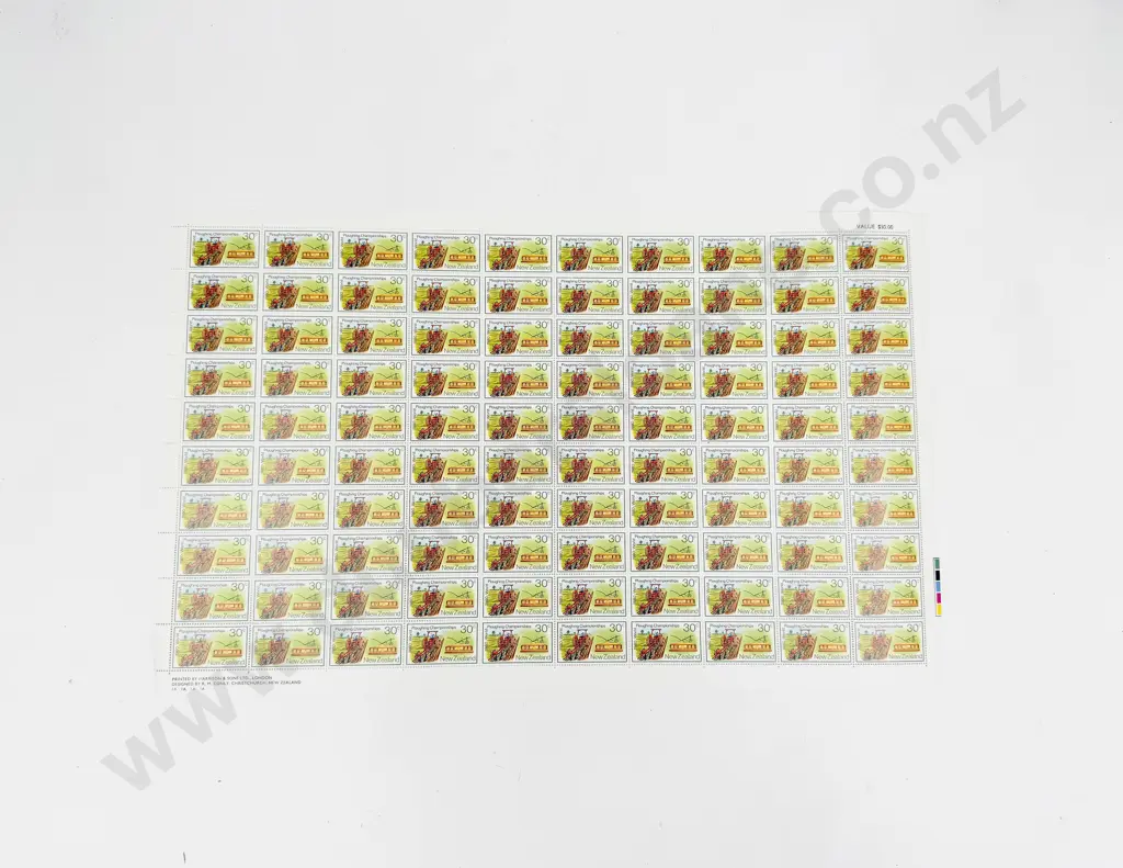NZ 1980 World Ploughing Full Sheets 30c Image 1++