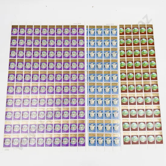 NZ 1980 Christmas Full Sheets 25c x5 10c x5 35c x4
