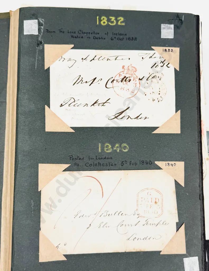 Gt Britain Vintage Album Pre-Stamp Stamps 1823 - 1843 Early Victoria Postage Stamps 1858 to 1941 Image 1++