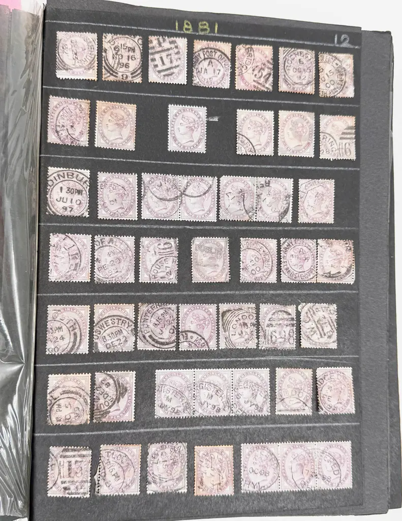 Gt Britain Vintage Album Pre-Stamp Stamps 1823 - 1843 Early Victoria Postage Stamps 1858 to 1941 Image 1++