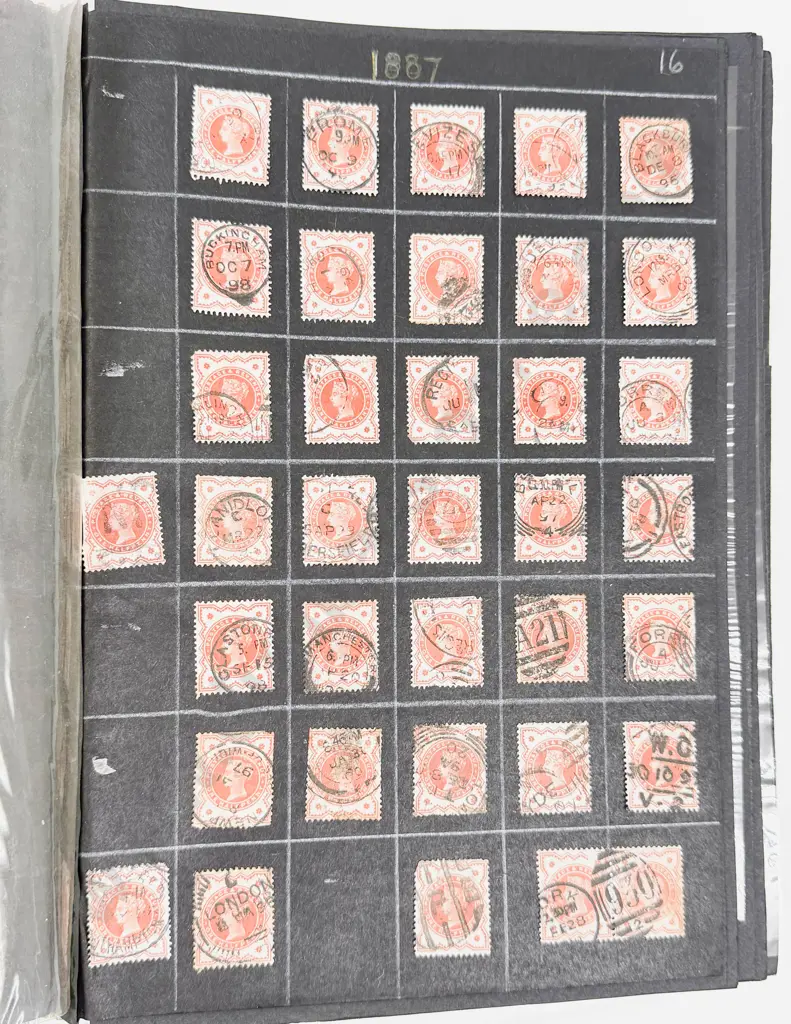 Gt Britain Vintage Album Pre-Stamp Stamps 1823 - 1843 Early Victoria Postage Stamps 1858 to 1941 Image 1++
