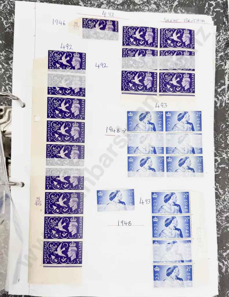 Gt Britain Mint Small to Larger Blocks 1946 - 1949 - 1952 to 1968 Image 1++