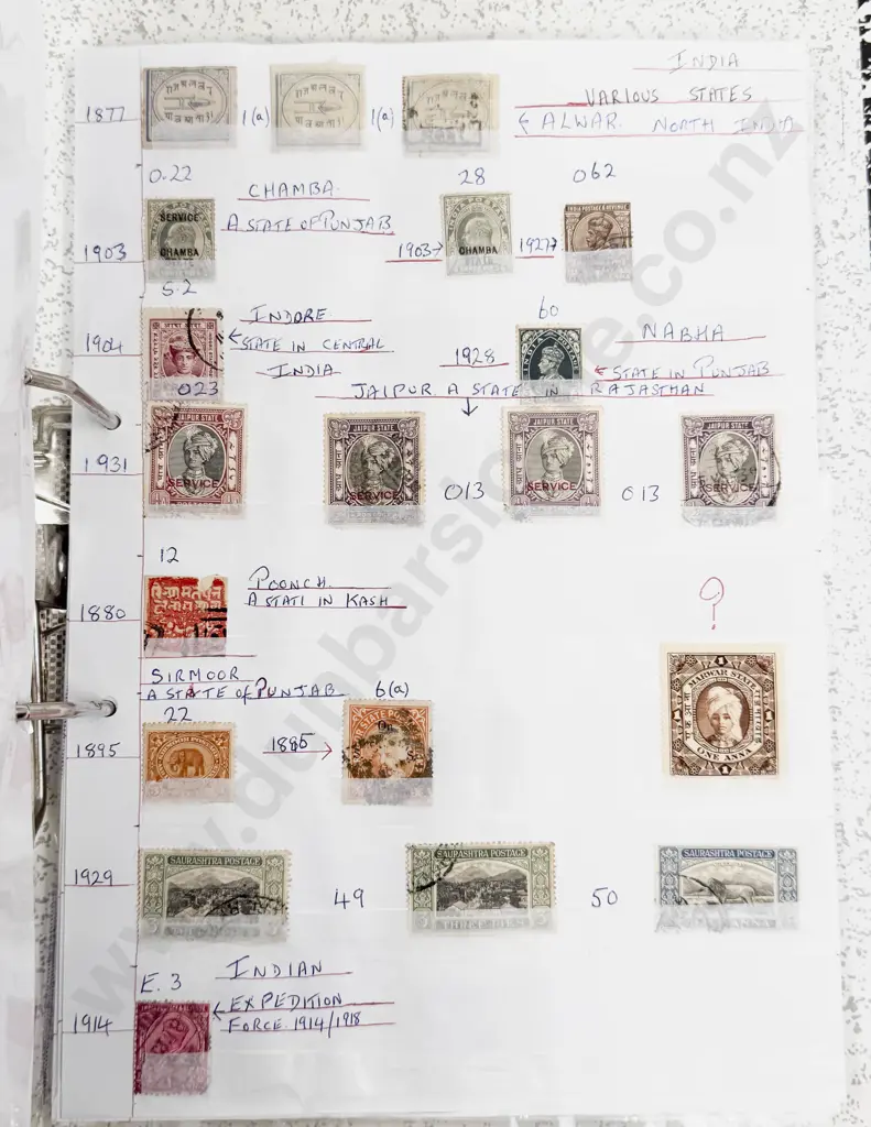 India with India States Multiple Singles 1882 - 1980 Image 1++