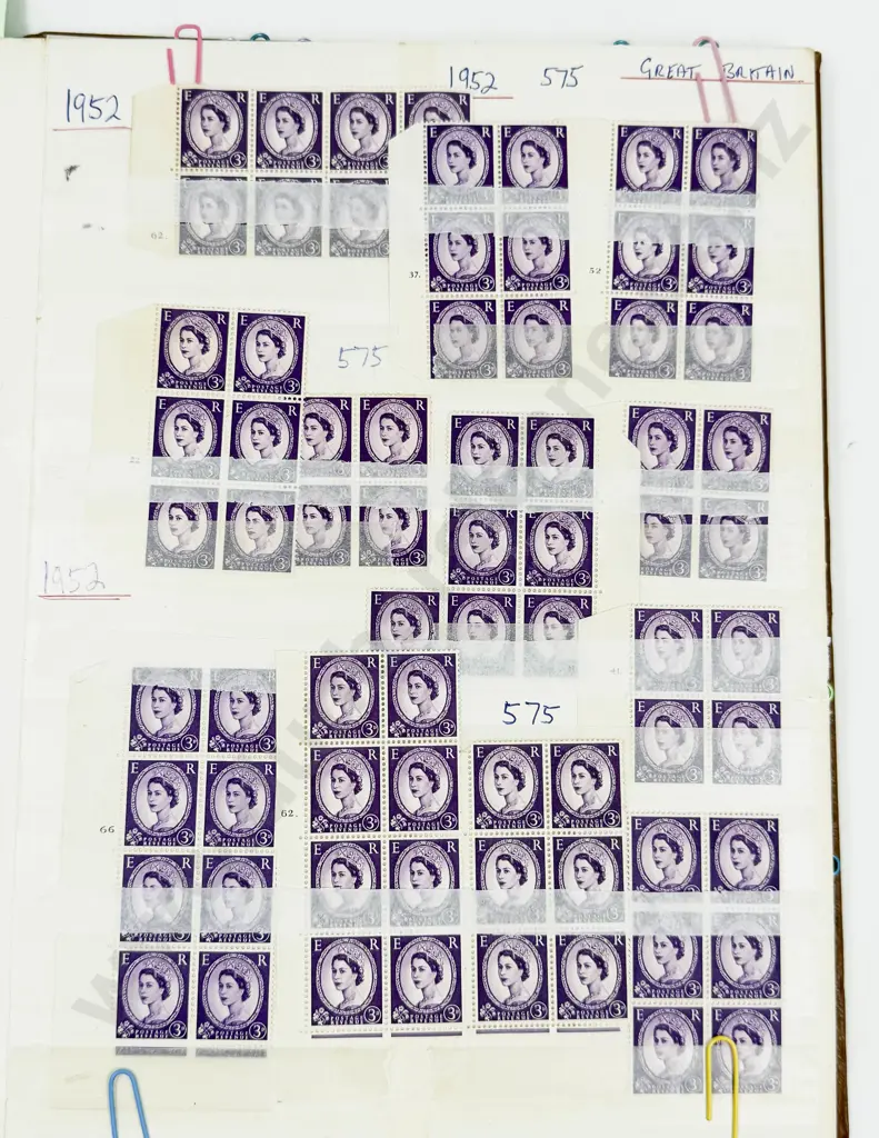 Stock Book Album Great Britain Mint Stamps Small to Larger Blocks Image 1++