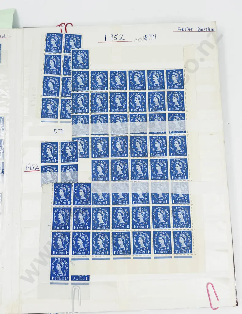 Stock Book Album Great Britain Mint Stamps Small to Larger Blocks Image 1++