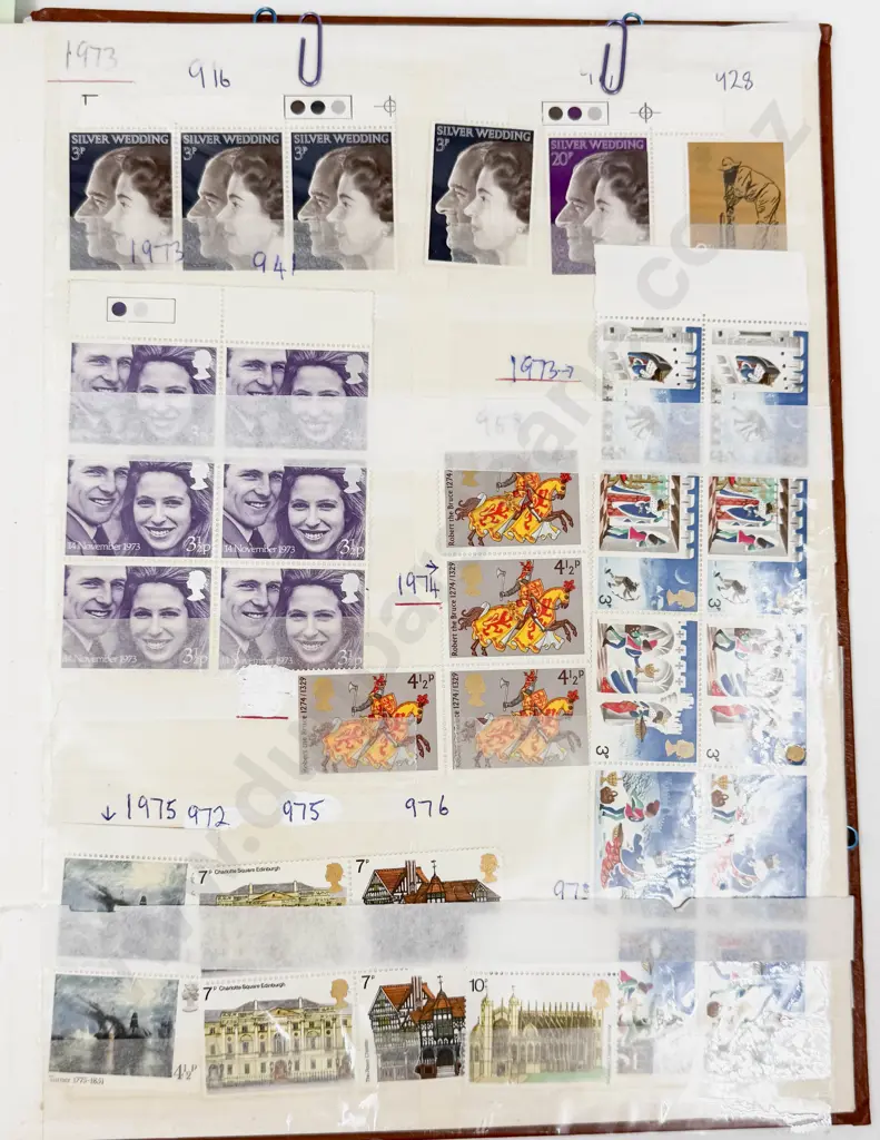 Stock Book Album Great Britain Mint Stamps Small to Larger Blocks Image 1++