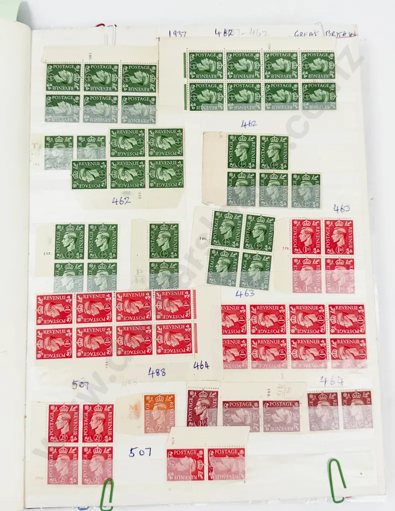 Stock Book Album Great Britain Mint Stamps Small to Larger Blocks Image 1++