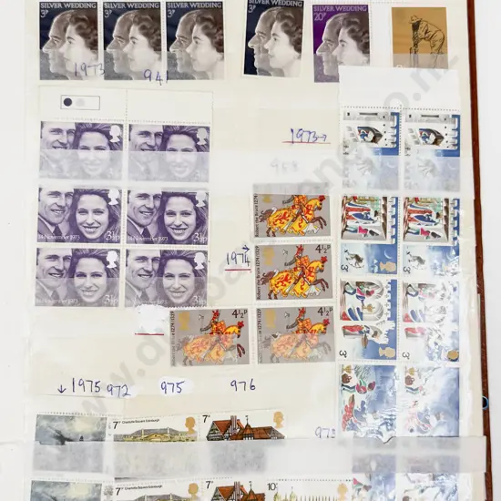 Stock Book Album Great Britain Mint Stamps Small to Larger Blocks