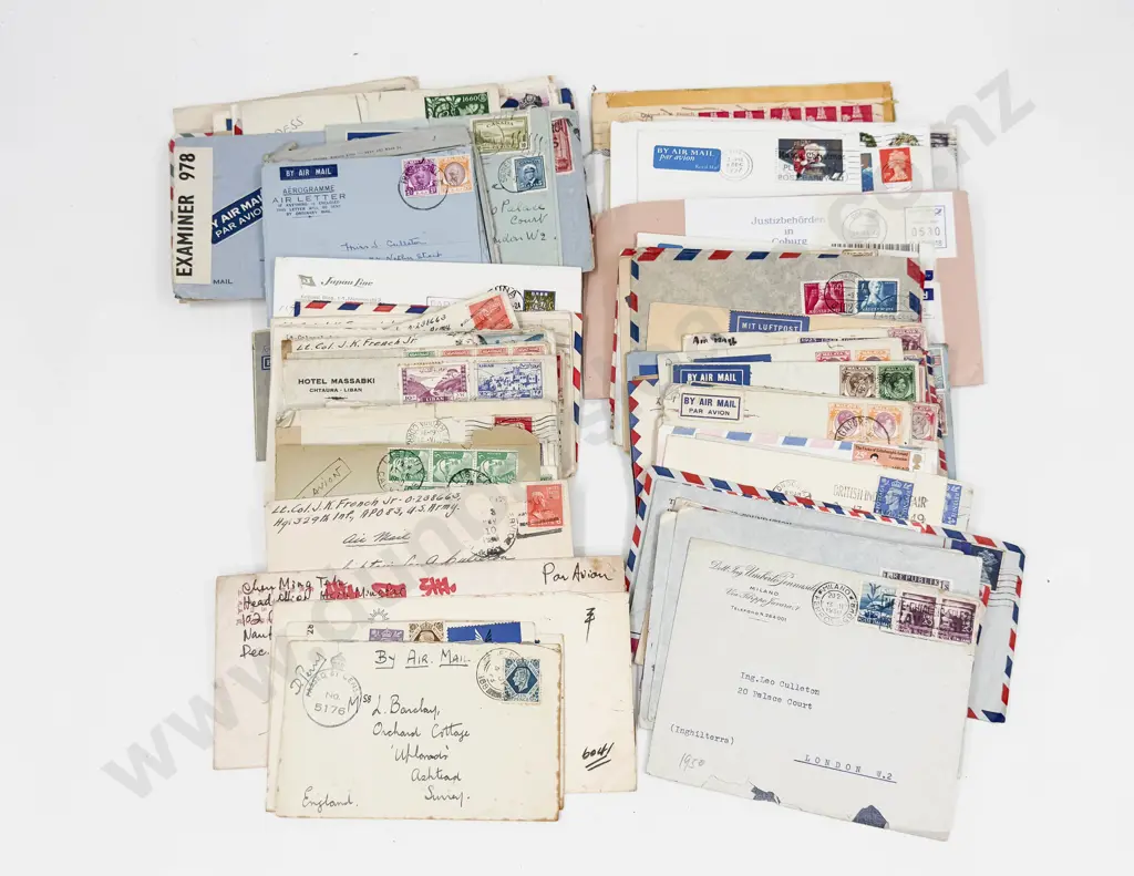 Bundle Qty Vintage International Airmail Postal Histories with some military Image 1++