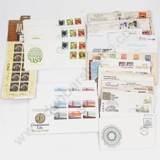 Mixed Lot NZ Vintage and Decimal FDC's - Postcards - Some Loose Stamps