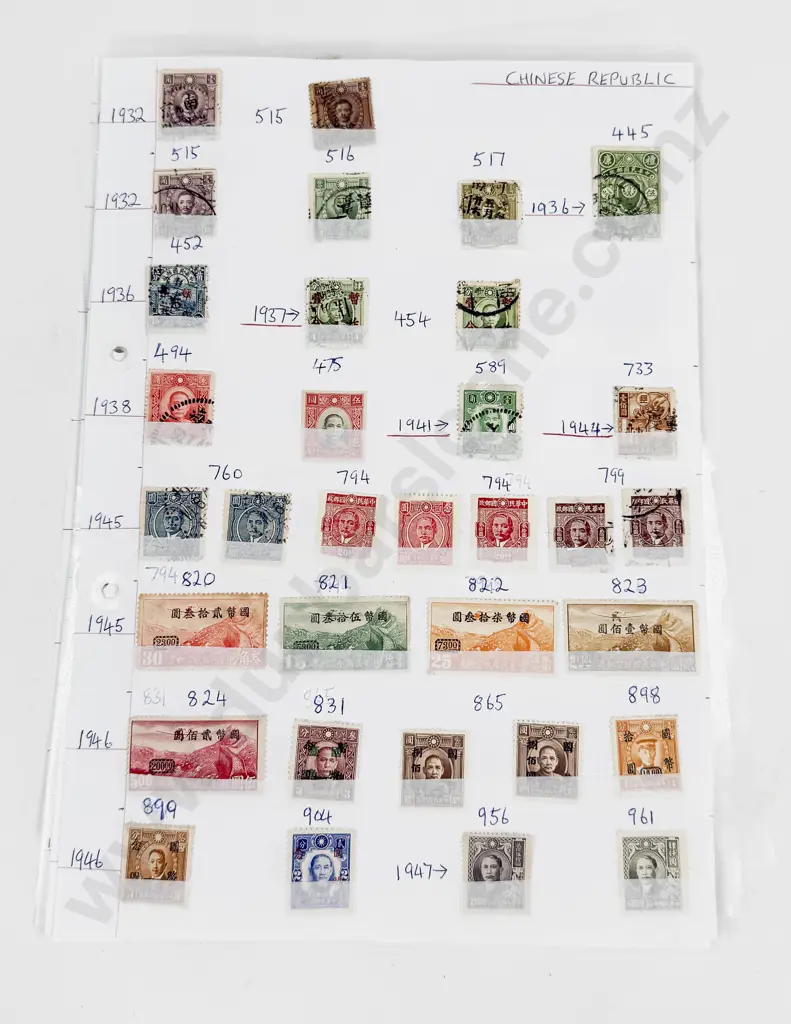 World Vintage Stamps China C1885 - C1980 Image 1++