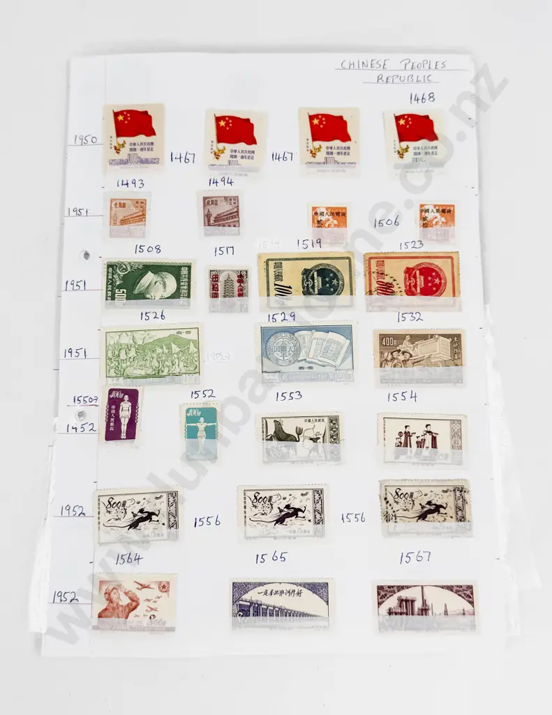 World Vintage Stamps China C1885 - C1980 Image 1++