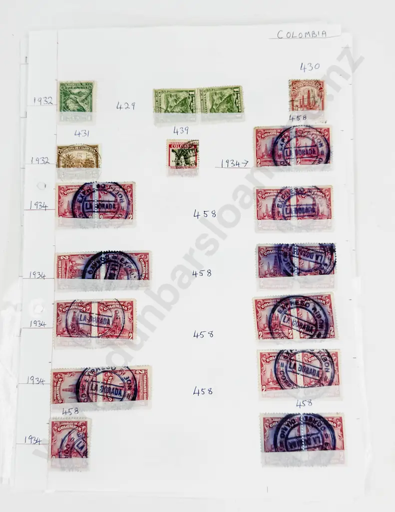 World Vintage Stamps Chile - Colombia - Costa Rica - Cyprus - Cuba Image 1++