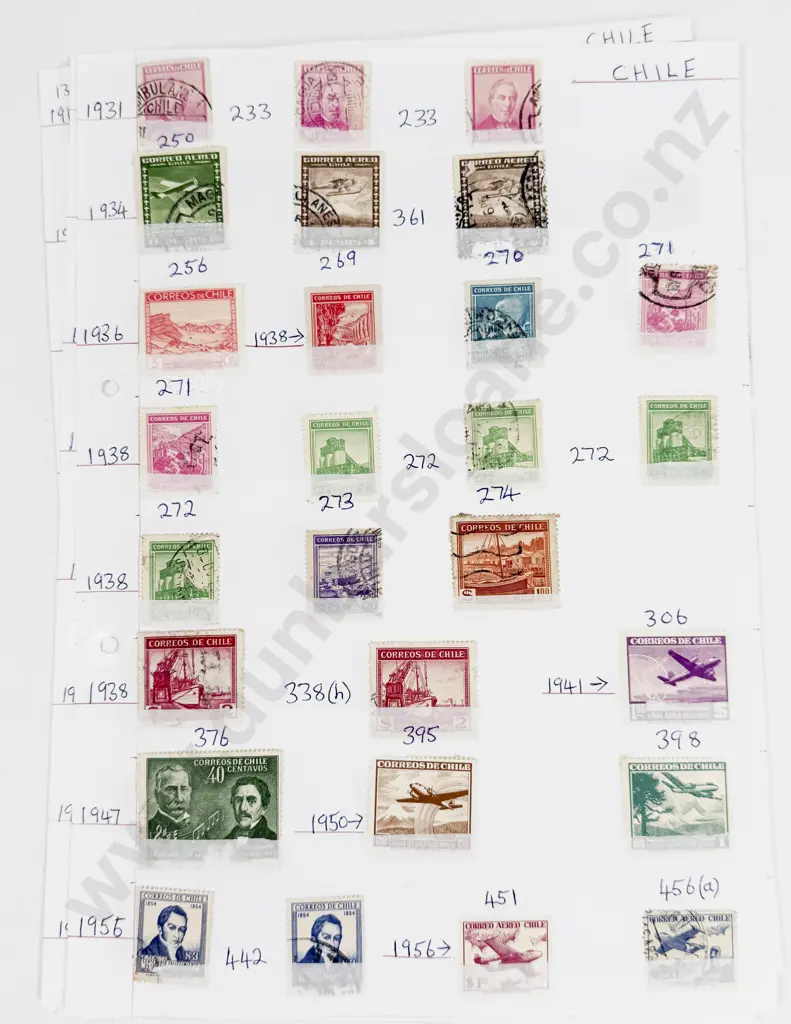 World Vintage Stamps Chile - Colombia - Costa Rica - Cyprus - Cuba Image 1++