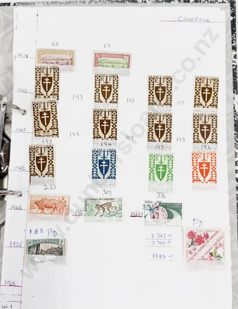 World Vintage Stamps Cameroon - Canada - Cayman Islands - Ceylon Image 1++