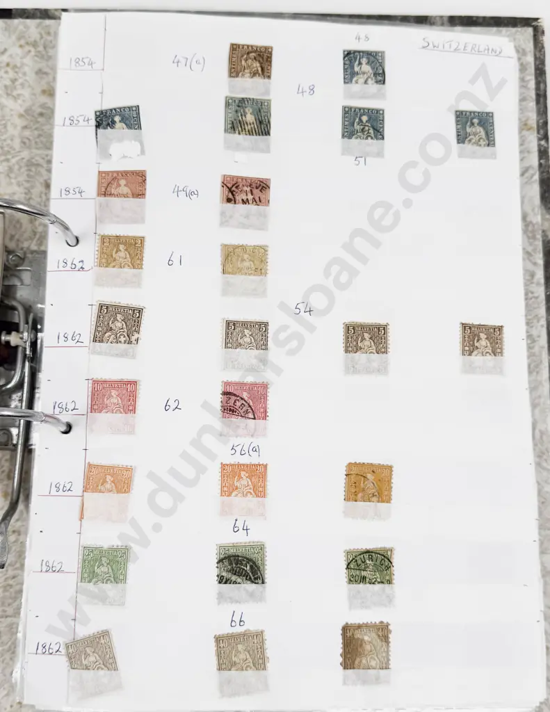 World Vintage Stamps Switzerland - Syria - Siam/Thailand - Trindad & Tobago - Tunsia -  also Image 1++
