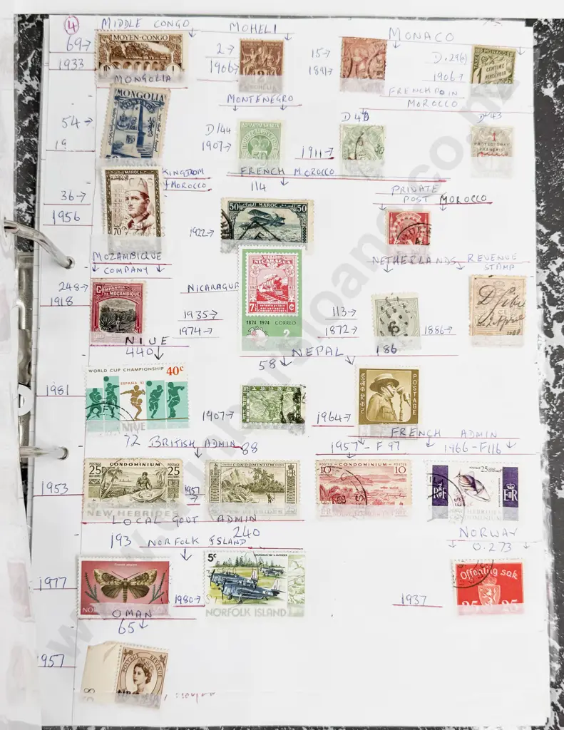 World Vintage Stamps - Various countries with small amounts of stamps for each Image 1++