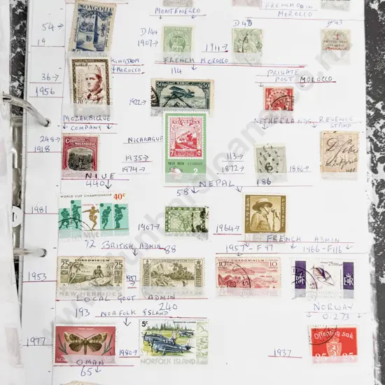 World Vintage Stamps - Various countries with small amounts of stamps for each