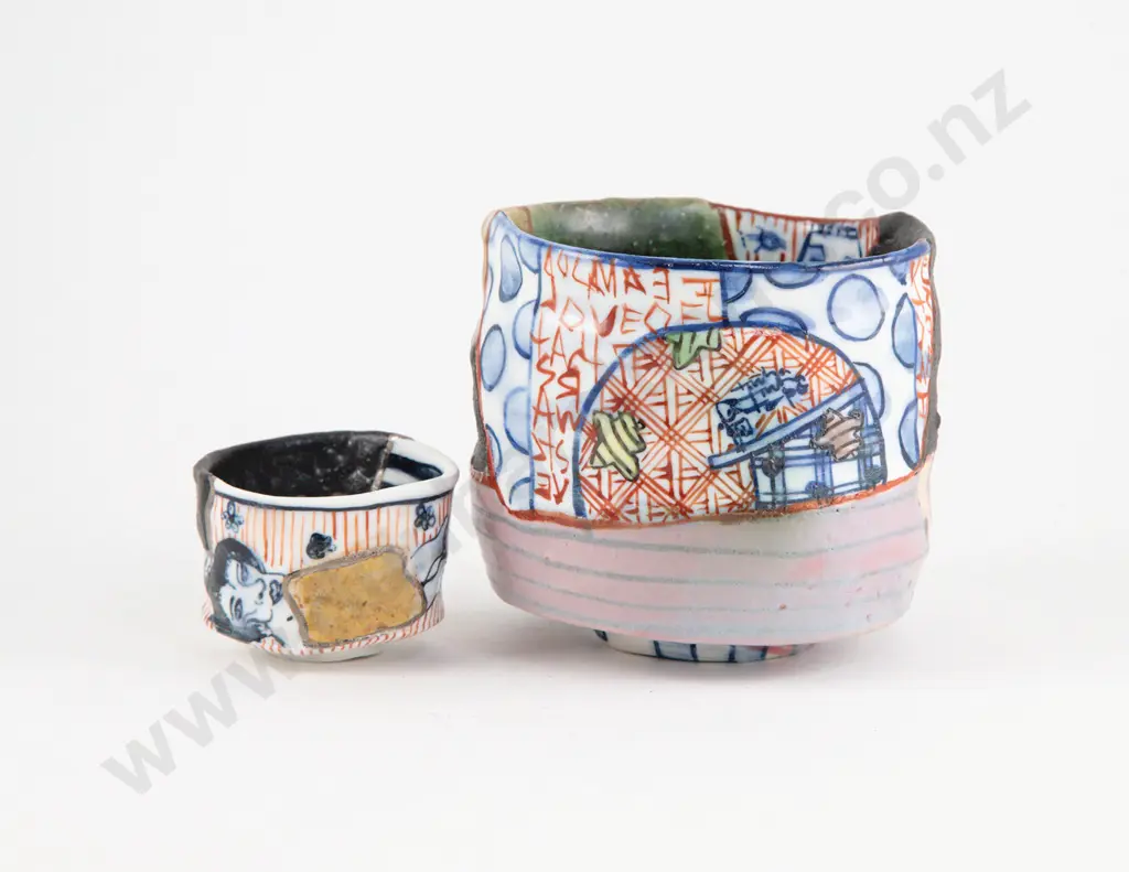 Aaron Scythe Yobitsugi Footed Bowl & Yunomi Image 1++