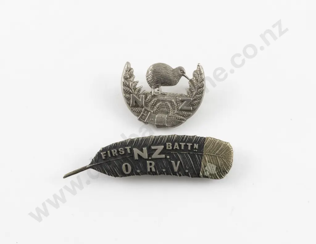 NZ 1st Battalion Otago Rifle Volunteers (ORV) Tui Feather Badge Image 1++