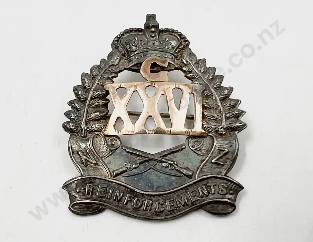 WWI 26th Reinforcements Silver and Gold Sweetheart Brooch Image 1++