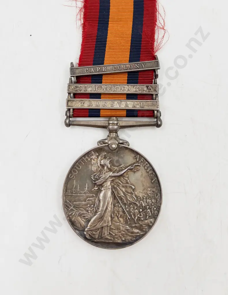 Queen's South Africa (Boer War) Medal with Cape Colony South Africa 1902 Transvaal Bars Image 1++