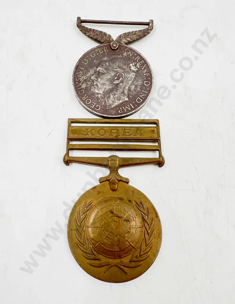New Zealand service medal (1939–1945) and Korean War UN medal Image 1++