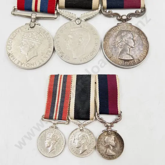 WWII NZ Group of Three Medals On Bar with Miniatures