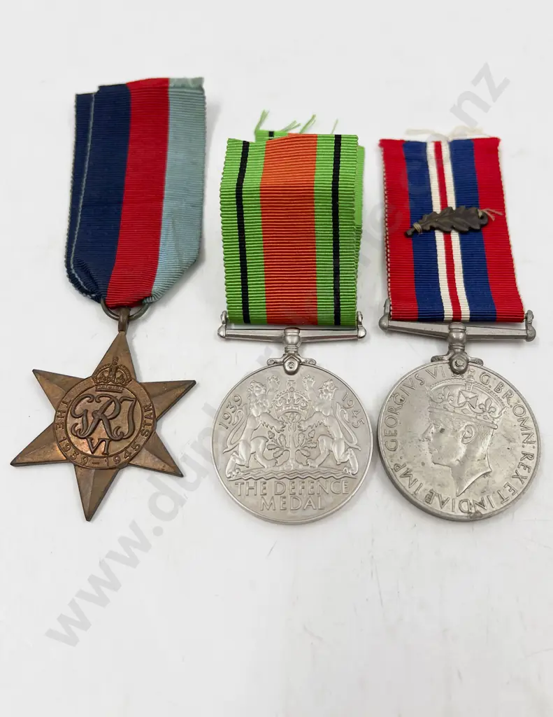 Three British WWII Service Medals Image 1++