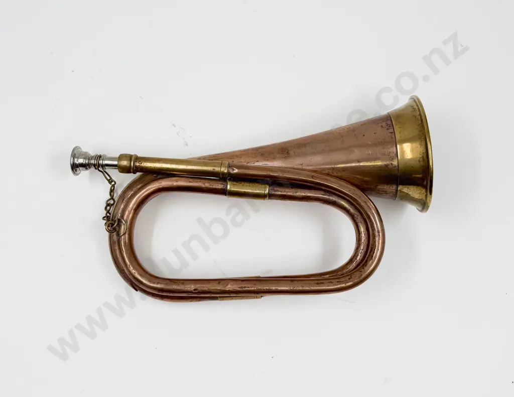 Early C20th Copper and Brass Bugle Image 1++